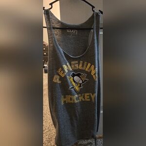 Super Cute Pittsburgh Penguins Tank Top with Knot on Side in Size Small